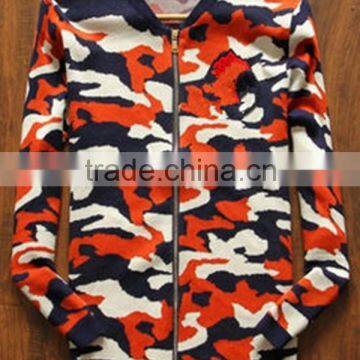 2015 latest design wholesale camo cardigan for mens