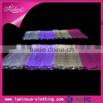 High tech optic fiber luminous 7 color bandage fabric for floral party dress