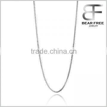 925 Sterling Silver Box Link Chain Necklace 0.65mm/0.8mm/1mm/1.5mm Width photo-3