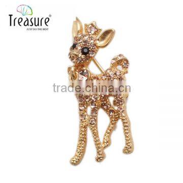 Latest model fashion 2015 new products deer fashion rhinestone men's brooch jewelry wholesale china