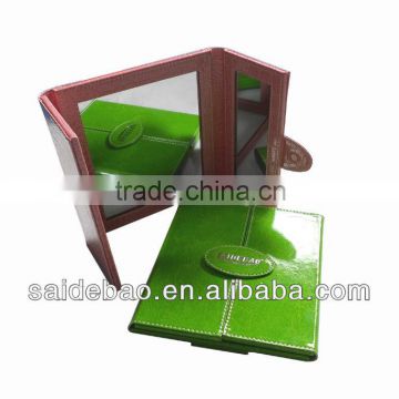 Leather folding costmetic mirror