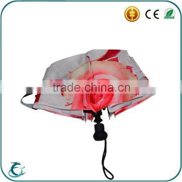 Chinese Fashion 3 Fold Customize Rose Auto Open Umbrella photo-5