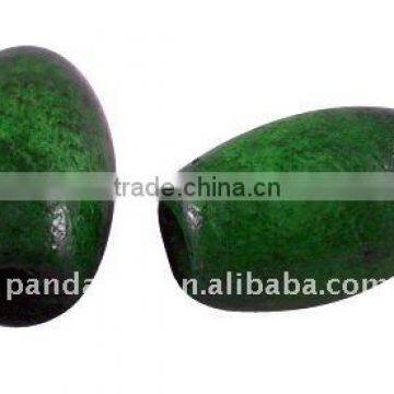 Handmade Wood Beads, Dyed, Rice, DarkGreen, about 6x10mm, hole: 3mm(WOOD-TB018-14)