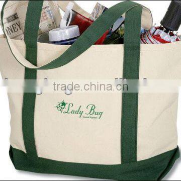 Two-Tone Accent Gusseted Tote Bag