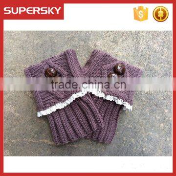 New Wholesale Customized Knitted Women Lace Boot Cuffs Leg Warmers photo-2
