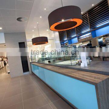 New Design factory price solid surface fresh juice bar, interactive bar table