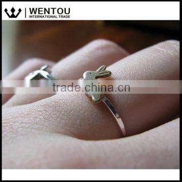 Fashionc Girls Bunny Design Silver Rings photo-2