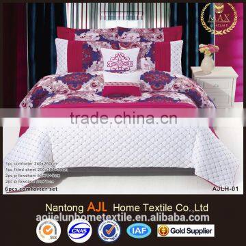 100% microfiber middle east market handmade quilting bed skirt patchwork comforter sets