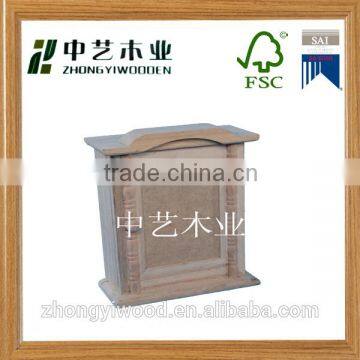 Natural wooden key storage box with clear window customized wooden key safe box