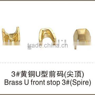 Brass U top stopper No.3 Spire zipper garment accessories