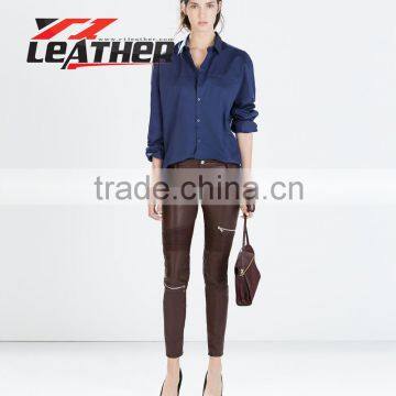 New Model Custom Quality Casual Lady Leather Pants