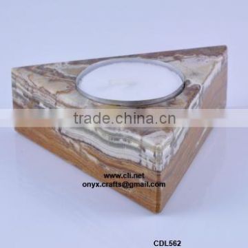 Triangle Shape Onyx tea Light Candle holder