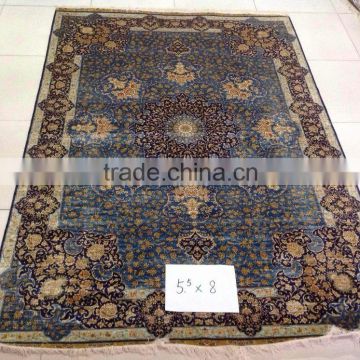 oriental persian rug vintage handmade hand knotted pure silk floor carpet