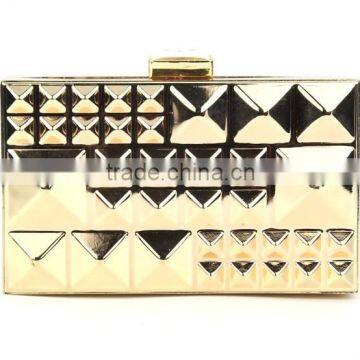 European fashion metal frame box clutch bag with high quality