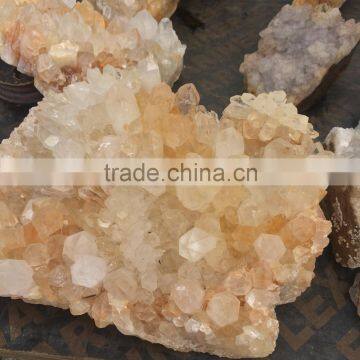 Natural Rock Clear Citrine Quartz Crystal Drusy Cluster For Sale