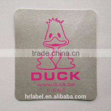 printed PU label with duck picture