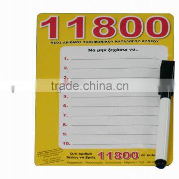 Fridge Magnetic notepad with pen attached