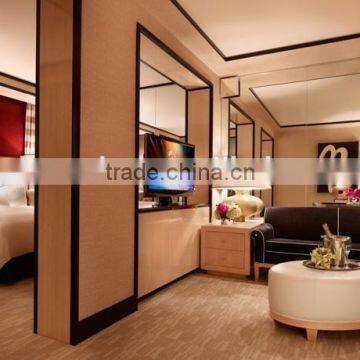 5 Star Hotel Solid Wooden Bedroom Furniture Sets / Luxury Modern Bedroom furniture