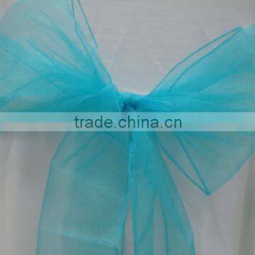 Teal Blue Organza Chair Sashes for bridal