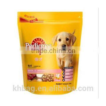 Pet food stand up zipper top packaging bag