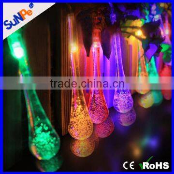 Water drop battery operated waterproof decorative light LED christmas string light