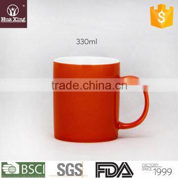 H11532 orange color factory chaozhou customized coffee mug glazed