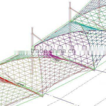 PVDF Tensile Fabric Architecture Membrane Structure for Walkway Cover photo-6
