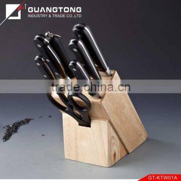 8 pcs forged color wood handle kitchen knife set with wooden block wood play royalty line knife set