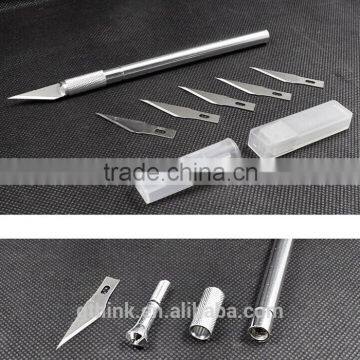 Metal Handle Cutter Knife with 5Pcs Blade Craft Engraving Pen Graver For Phone Repair