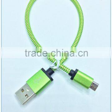 Factory Supply Short 30CM Flat Micro USB charging data line for Android cellphone