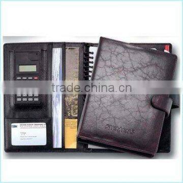 black pu zipper executive folder