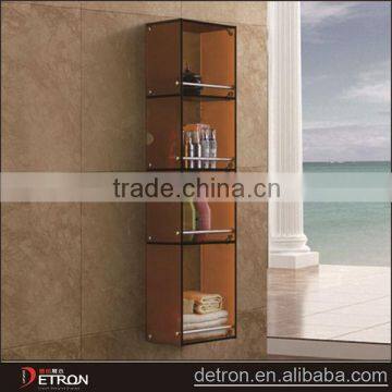 Wall mount toughened glass decorative shelving units