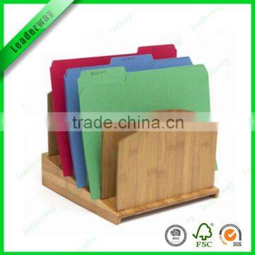 High quality bamboo five layer stationery file holder for office