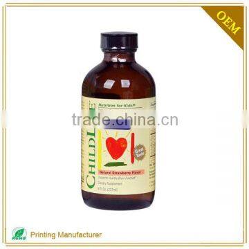 High Quality Vial Actavis Prometh Cough Syrup Label sticker Manufacturer