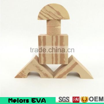 Melors Building Block Bricks Construct Toy large eva foam Wooden grain building blocks/kids building blocks manufacturer