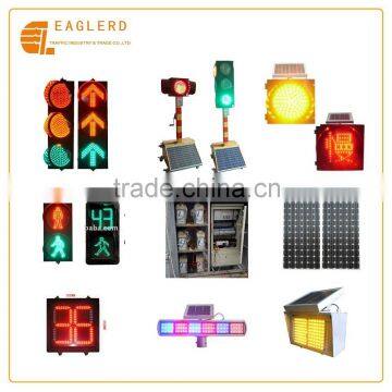 Solar Traffic signal lights system with controller flashing light countdown timer installation