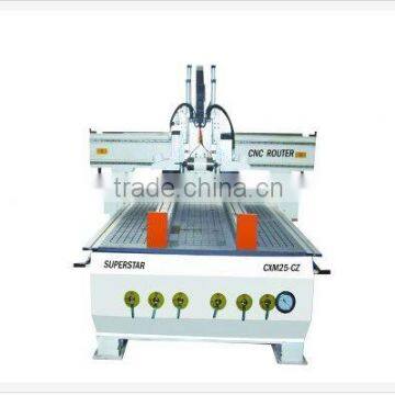 Solid Wood Door CNC Router with Drilling Horizontally Function