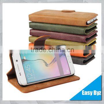 Card Holder Flip Wallet Leather Case For Samsung For Galaxy S6 Edge Cover With Stand
