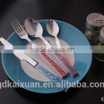 Wholesale Plastic Handle Spoon And Fork Cutlery Set KX-P006