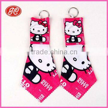 Custom Colorful Printing Microfiber Glasses Cloth With Keychain Pouch