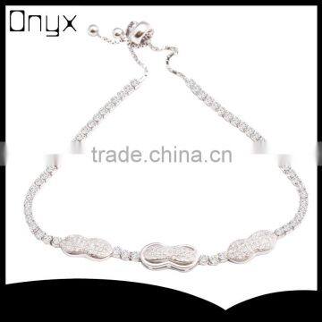 Fine accessory peanut shaped bracelet for women in 925 sterling silver