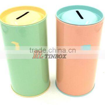 Round Save Money Cion Tin Can
