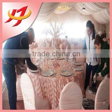 wholesale poly round petal taffeta wedding table cloth