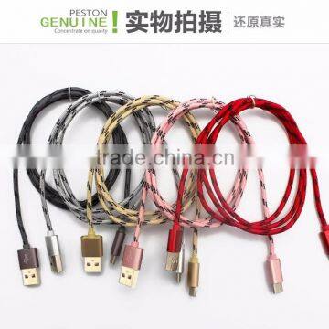 USB 3.0 Smartphone Data Cable Metal Nylon Woven USB Cable Type c Usb Cable