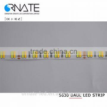 2700K 6500k Epistar 5730 SMD LED strip 120leds 5630 dual white led strip