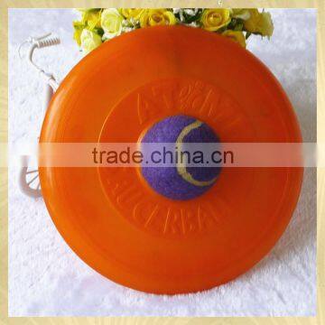 Pet supply dog flying disc toy pet training products plastic disc with tennis ball