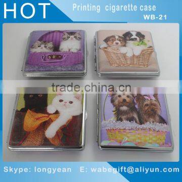 Leather Decorative Pattern Metal Cigarette Case