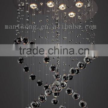 2015 hot sale design lamp high quanlity modern chrome plate raindrop crystal ceiling light