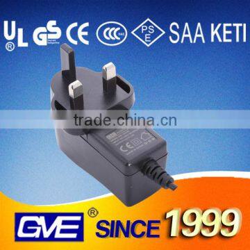 Various plug 5v 3a 12v 1.5a ac/dc power adapter with CE UL