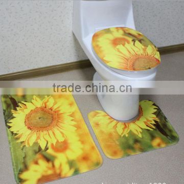 Cute flower pattern printing baby toilet floor mat for bathroom